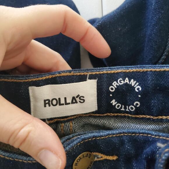 Rolla's Jeans Womens 32 Blue Denim Eastcoast Flare High Rise Organic Cotton - Picture 3 of 12